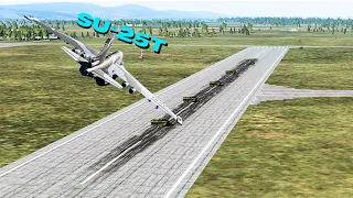 SU-25T Attacking To The Tanks On The Runway | DCS World #dcsworld