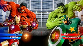 Iron Man Red Hulk vs. Hulk Green Captain America Fight | Marvel vs Capcom Infinite