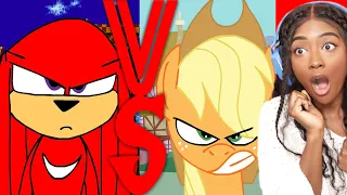 Knuckles VS AppleJack!! Who's Going to Win?!!
