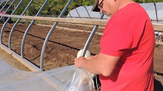 HOW WE PUT POLY ON OUR GREENHOUSES. SUPER EASY!
