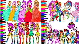 MLP Coloring Compilation Twilight Sparkle Apple Jack Fluttershy Rarity Pinkie Pie Rainbow dash