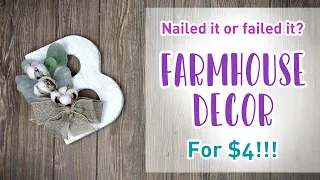 Nailed it or failed it? Look For Less Challenge July 2020 - DIY Farmhouse Decor For $4 (Retail $57)