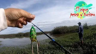 Pesca con ranitas de goma y carnada!!! en pueblo Liebig