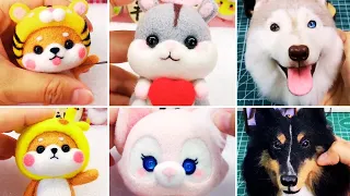 Cute Needle Felting ASMR.🐶Felted Wool Crafts.🐱 Satisfying DIY Kawaii Toys part 2