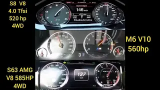 Audi s8 vs Bmw M6 vs Mercedes s63 AMG