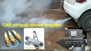 WagonR engine exhaust smoke problem#injector voltage ECM problem#petrol car smoke problem#car smoke