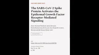 The SARS-CoV-2 Spike Protein Activates the Epidermal Growth Factor Receptor-Mediated ... | RTCL.TV