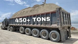 TRUCKS OFFLOADING 7600 TONS OF GRAVEL ONTO THE BARGE S4•E8