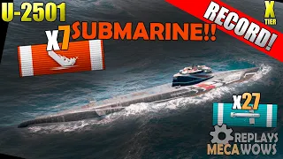 SUBMARINE U-2501 7 Kills & 135k Damage | World of Warships Gameplay 4k