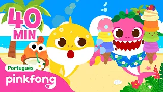 Família Tubarão no Verão, Que Calor!☀️| + Completo | Pinkfong, Bebê Tubarão! Canções para Crianças