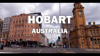 Hobart, Tasmania, Australia - Driving Downtown 4K