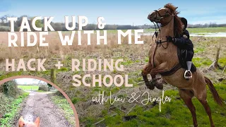 TACK UP AND RIDE WITH ME! | HACK On My Friend’s Pony + RIDING SCHOOL With An Overexcited Jingles