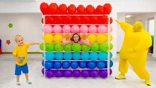 Desafío del cubo de globos de Chris y mamá y otras historias divertidas para niños