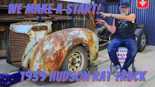 1939 HUDSON RAT ROD BUILD Part 1 -Mounting the grill shell and front fenders