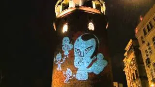 greenpeace VIDEO MAPPING - Realtime on Galata Tower