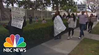 Mom leads protest against racism at California elementary school