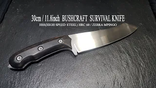 KNIFE MAKING / 30cm, 11.8inch BUSHCRAFT SURVIVAL KNIFE 수제칼 만들기#34