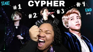 JOURNEY WITH ME TO MY DEATH | BTS - Cypher 1, 2, 3 & 4 (REACTION/REVIEW)