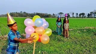 outdoor fun with Flower Balloon and learn colors for kids Episode-21.