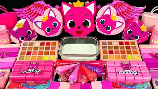 [ASMR]Campur Slime Dengan "Pinkfong" | Campurkan Eyeshadow Dan Riasan "Pinkfong"Ke Dalam Slime!