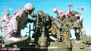 M777 Howitzer Live Fire Exercise by Army Artillerymen