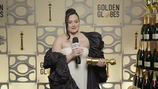 Lily Gladstone - 81st Golden Globes Winner's Backstage Interview