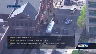 Dispatch audio when LMPD officer was shot during mass shooting in downtown Louisville