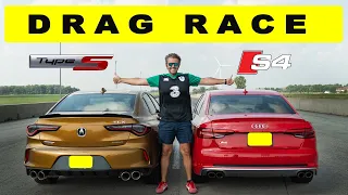 2021 Acura TLX Type S fights the Audi S4, Drag And Roll Race | How fast is the TLX Type S?