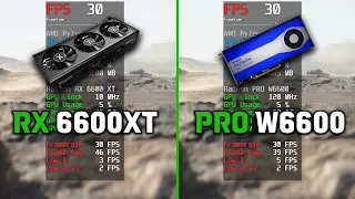 Radeon PRO W6600 vs Radeon RX6600XT | Test in 9 Games | 1080p