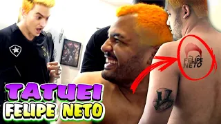 TROLLEI O FELIPE COM TATUAGEM FALSA