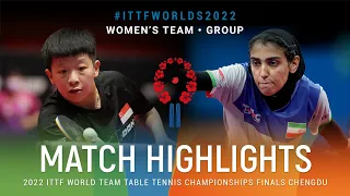 Highlights | Mahshid Ashtari (IRI) vs Zeng Jian (SGP) | WT Grps | #ITTFWorlds2022