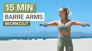 15 min BARRE ARMS Beach Workout | Upper Body | Light Dumbbells