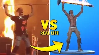 Travis Scott vs Fortnite "Rage" emote | Real Life Comparison