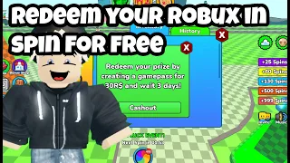 How To Redeem Your Robux In Spin For Free(outdated)