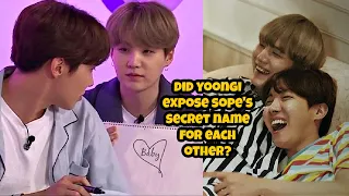 SOPE : Yoongi Calls Hobi His 'Baby'