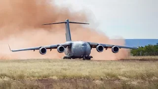 Assault Landing by RAAF C-17A Globemaster III Strategic Airlifter