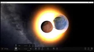 Unuverse sandbox² Столкновение Земли и Марса.