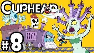 CUPHEAD + Mugman - 2 Player Co-Op! - Gameplay Walkthrough PART 8: “Ghost Train to Mermaid Bae”