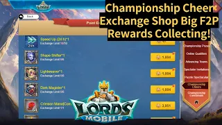 Lords Mobile Championship Cheer Exchange Shop Rewards! ALL F2P!