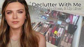 MAKEUP DECLUTTER 2023! Lipstick, Lip Liner & Lip Gloss!