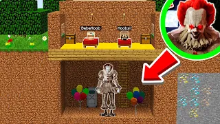 EL PAYASO IT APARECE DEBAJO DE MI CAMA EN MINECRAFT 🤡😱 - BEBE NOOBSI Y BEBE NOOB VS EL PAYASO IT