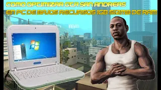 Como Optimizar Gta San Andreas En Pc De Bajos Recursos 1GB 512MB de ram!! canaima letras azules