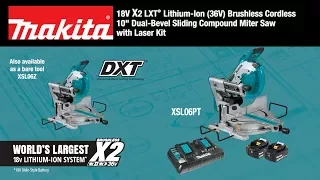 MAKITA 18V X2 LXT® (36V) Brushless 10" Dual-Bevel Sliding Compound Miter Saw, XSL06