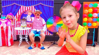 Nastya and Dad Play Roulette and win surprise prizes