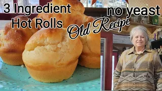 No Yeast! 3 Ingredient Hot Rolls // light & tender