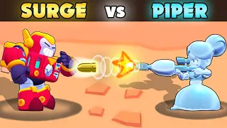 SURGE vs PIPER | 1 vs 1 | 30 Tests | Best Brawler in Brawl Stars?