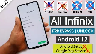 BOOM - All Infinix Androrid 12 Frp Bypass/Unlock Without PC | No Pin SIm - Fix App Not Open/Disable