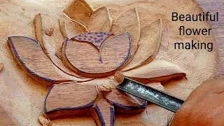 Beautiful wooden flower making teak wood