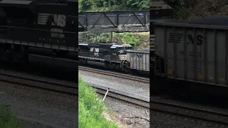 Locomotives Working Hard!  Norfolk Southern Coal Train Approaching Horseshoe Curve Pennsylvania!