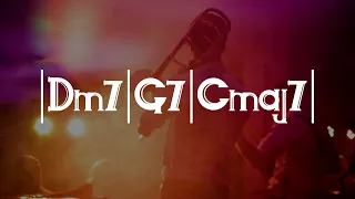 Jazz backing track | 2-5-1 chord progression | Dm7-G7-Cmaj7 | Slow jazz guitar jam track | 100 bpm
